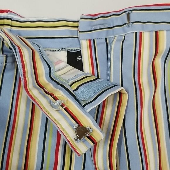 Sag Harbor Pants Women's Size 12 Petites Striped Side Pockets Zip Closure - Picture 7 of 7